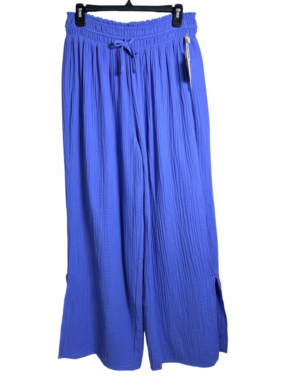 Magaschoni Blueberry Organic Cotton Gauze Wide Leg Pants NWT Medium